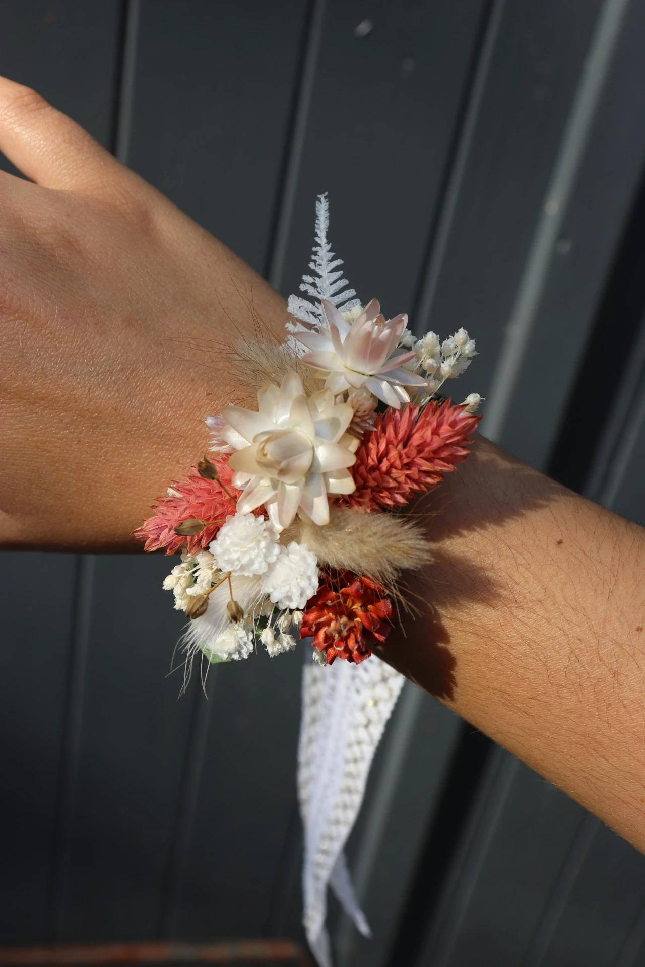 Peigne fleurs séchées mariage Pensée Bohème - bijou floral sur-mesure mariée Normandie